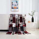 Elegant Comfort Velvet Touch Ultra Plush Christmas Holiday Printed Fleece Throw/Blanket-50 x 60inch, (Patch), Patchwork Elegant Comfort