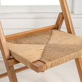JONATHAN Y FLD1002A-SET2 Kiawah Coastal Modern Wood Woven Seagrass Folding Chair Transitional, Bohemian, Classic, Scandinavian, Minimalist, Mid-Century, Natural (Set of 2) JONATHAN Y