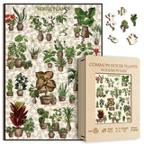 Vintage Houseplant Wooden Puzzle 340 Pieces for Adult, Botany Succulent House Plant Wood Puzzle, 39 Common Indoor Plants Jigsaw Puzzles, 15.7 * 11.2 in BBOLDIN