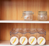 IEEK Plastic Stackable Bottle Storage Holder Rack Holds 16 Bottles,Free-Standing Water Bottle/Wine and Drink Organizer Shelf for Kitchen Cabinet,Fridge,Countertop,Pantry,Freezer,4 PackX4 Bottles,Clear IEEK