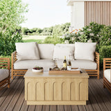 FORTUNETEC Lift Top Coffee Table with Storage, Modern Coffee Table with Arched Design, 31.5" Square Tea Table with Wood Grain, Boho Multifunctional Center Table for Living Room, Office, Oak