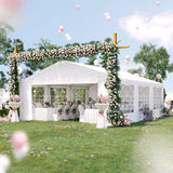 20x20 Heavy Duty Party Tent Upgraded Galvanized Wedding Tent Outdoor Gazebo Event Shelter Carport Canopy Tent with 2 Storage Bags & Reinforced Frame PEAKTOP OUTDOOR