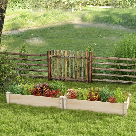 Giantex Wooden Raised Garden Bed, Rectangular Planter Box for Vegetables, Fruits, Flowers, Herbs, 48" Lx24 Wx10 H Outdoor Elevated Planting Bed for Garden, Backyard, Lawn, Patio Giantex