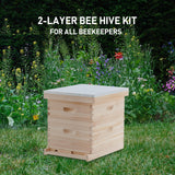 CREWORKS Bee Hive Boxes 10 Frame Langstroth Beehive, Bee Keeping Starter Kit Includes 1 Super Bee Box & 1 Bee Brood Box with Beehive Frames and Foundation, 2 Layers Complete Bee Hive Kit CREWORKS