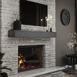 BoscoMondo Mega Distressed Fireplace Mantel, Handcrafted Rustic Wooden Construction, Wall-Mounter Floating Farmhouse Shelf - 6.7" Thickness - 72" Grey BoscoMondo