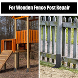 Codesteel Thickened Fence Post Repair Kit, 3.6"x3.6" Ground Spike Anchor, 2 Pack Heavy Duty Steel Repair Stakes for Wooden Posts Codesteel