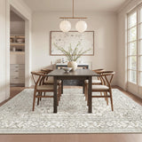 Area Rugs for Living Rooms - 6x9, Boho Non-Slip Low Pile Carpet Machine Washable Rugs for Bedroom, Farmhouse, Office, Dining Room (Beige) befbee