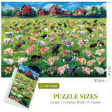 ALL4JIG Dog Pooping Fun Jigsaw Puzzles for Adults and Kids, 1000 Pieces, Christmas Secret Santa Gift, White Elephant Gifts for Dog Lovers, Number Partitioned for Easy Solving ALL4JIG