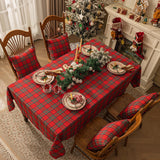 Softalker Christmas Checkered Tablecloth Rectangle - Red Buffalo Plaid Linen Cotton Gingham Xmas Table Cloths, Winter Farmhouse Table Decorations for Dining/Parties/Holiday, 54 x 80 Inch Softalker