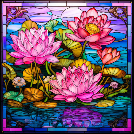 Bgraamiens Puzzle- Stained Glass Flower Puzzles for Adults 1000 Pieces, Art Puzzles，Impossible Hard Challenging Puzzles for Adults, Colorful Stained Glass Jigsaw Puzzle(Floral Blossom) Bgraamiens