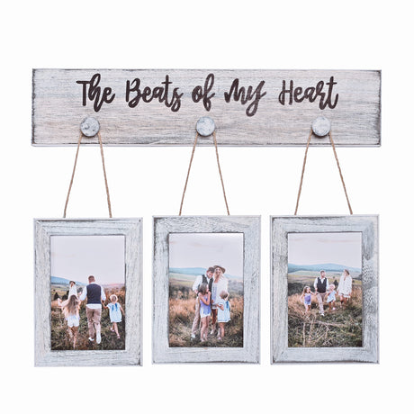MONT PLEASANT 4X6 Picture Frames Farmhouse Rustic Vintage Distressed Solid Wood Photo Frame with HD plexiglass Hanging Picture Frame Wall Decor for Living Room, Set of 3 (White) MONT PLEASANT
