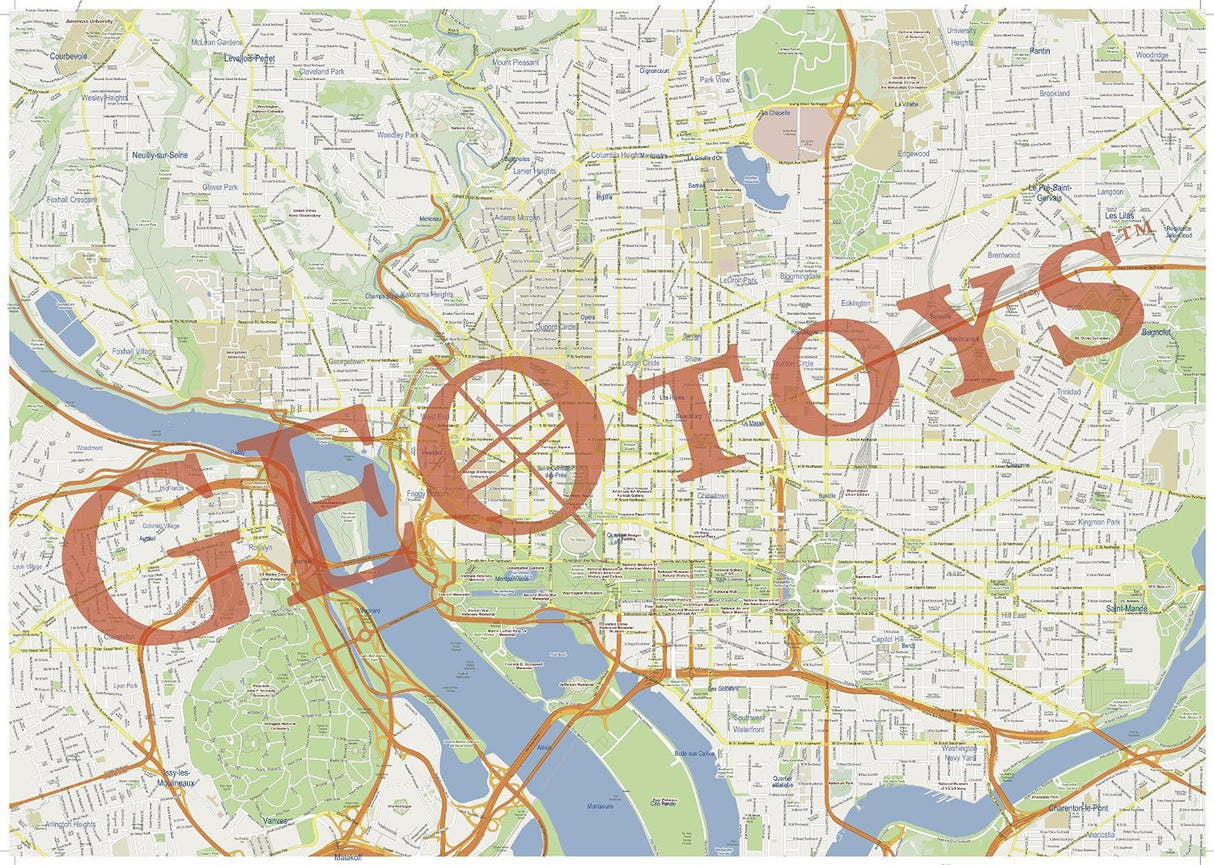 GeoToys Metropuzzle, Washington, D.C. Jigsaw Puzzles 1000 Pieces, Detailed Map Geography Puzzle, Challenging Adult Puzzle, Fun Puzzles for Adults, Family Puzzles, US City Puzzle Map Poster Included Geotoys