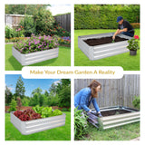 Sunnydaze 11.75" H Raised Metal Garden Bed - Galvanized Raised Garden Bed Outdoor for Vegetables and Flowers - Silver - 4' x 3' Rectangle Sunnydaze