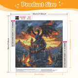 NEWENMO Castles Diamonds Painting Kits for Adults Beginner DIY 5D Dragon Diamond Art Paint with Round Diamonds, Full Drill Gem Art Animal Diamonds Painting for Craft Home Wall Decor 12x12 in NEWENMO