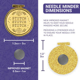 The Quilted Bear Needle Minders - Magnetic Enamel Needle Keeper for Sewing Pins, Sewing Needles, Embroidery Needles, Cross Stitch Needles - Cross Stitch The Quilted Bear