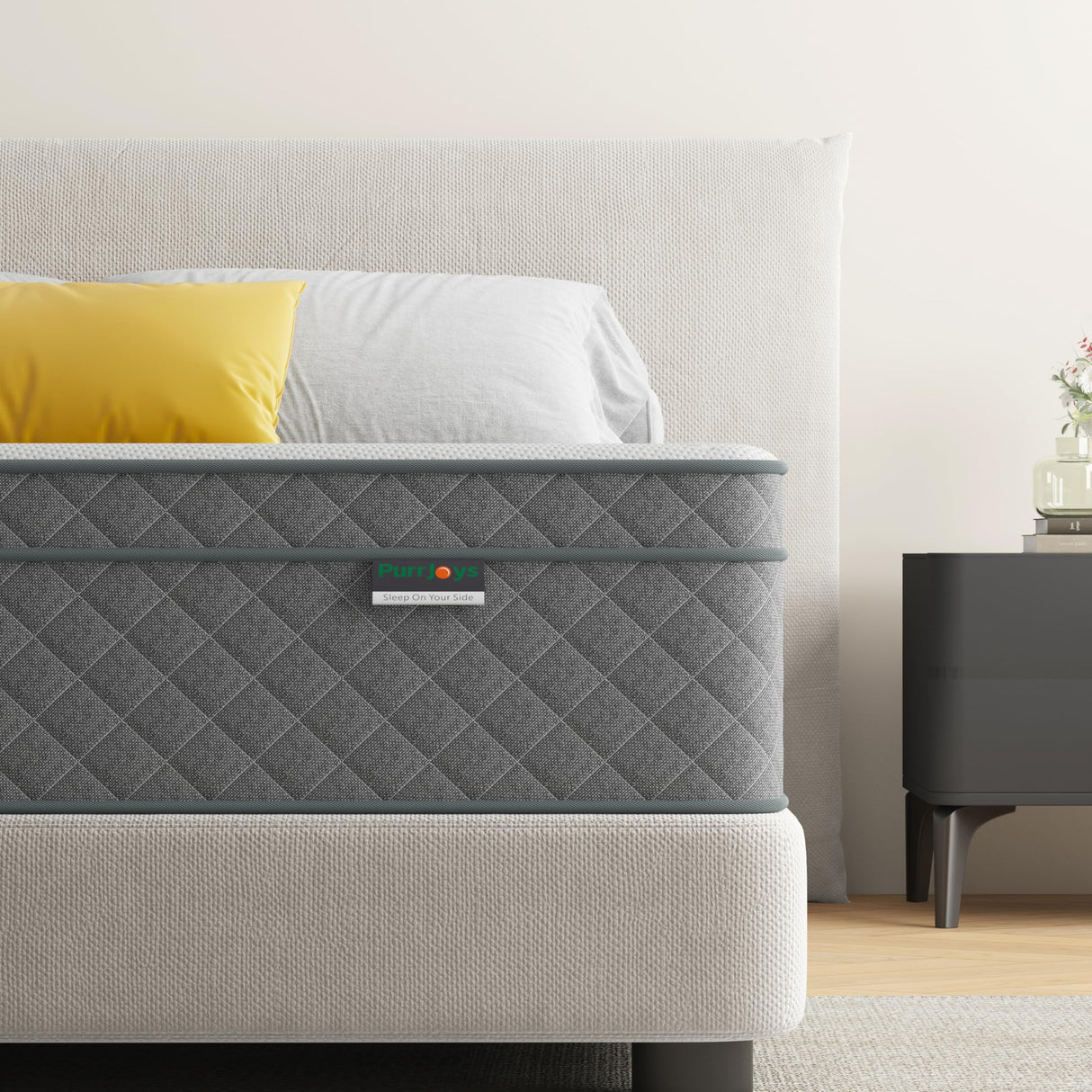 PurrJoys 12 inch Full Mattress, Cooling-Gel Memory Foam and Pocket Spring Full Hybrid Mattress, Medium Firm Feel, Mattresses in a Box, CertiPUR-US Certified PurrJoys