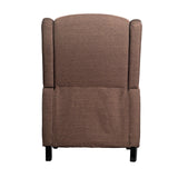 Flash Furniture Prescott Slim Wingback Recliner Chair - Traditional Push Back Recliner - Brown Polyester Fabric with Accent Nail Trim - Pocket Spring Seat Flash Furniture
