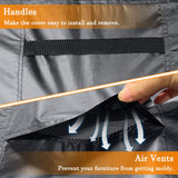 STARTWO Patio Furniture Covers Waterproof Outdoor Lawn Furniture Set Cover for 7-12 Piece Sectional Sofa, Conversation Set Garden Dining Tables Chairs,Grey STARTWO