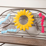 Evergreen Garden Sunflower Garden Bench Outdoors & Indoors | Cast Iron Metal Patio Bench | Outdoor Seating Furniture | Seats for Park, Porch, Deck, Yard Evergreen Garden