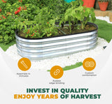 Utopia Home Galvanized Raised Garden Bed, 6 by 2 by 1 feet Lightweight Planter Boxes Outdoor with Easy Assembly, Large Garden Bed for Vegetables, Fruits, Flowers, Silver Utopia Home