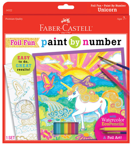 Faber-Castell Paint by Number Foil Fun - Unicorns - Color and Display 1 Unicorn Paint by Number Board Faber-Castell