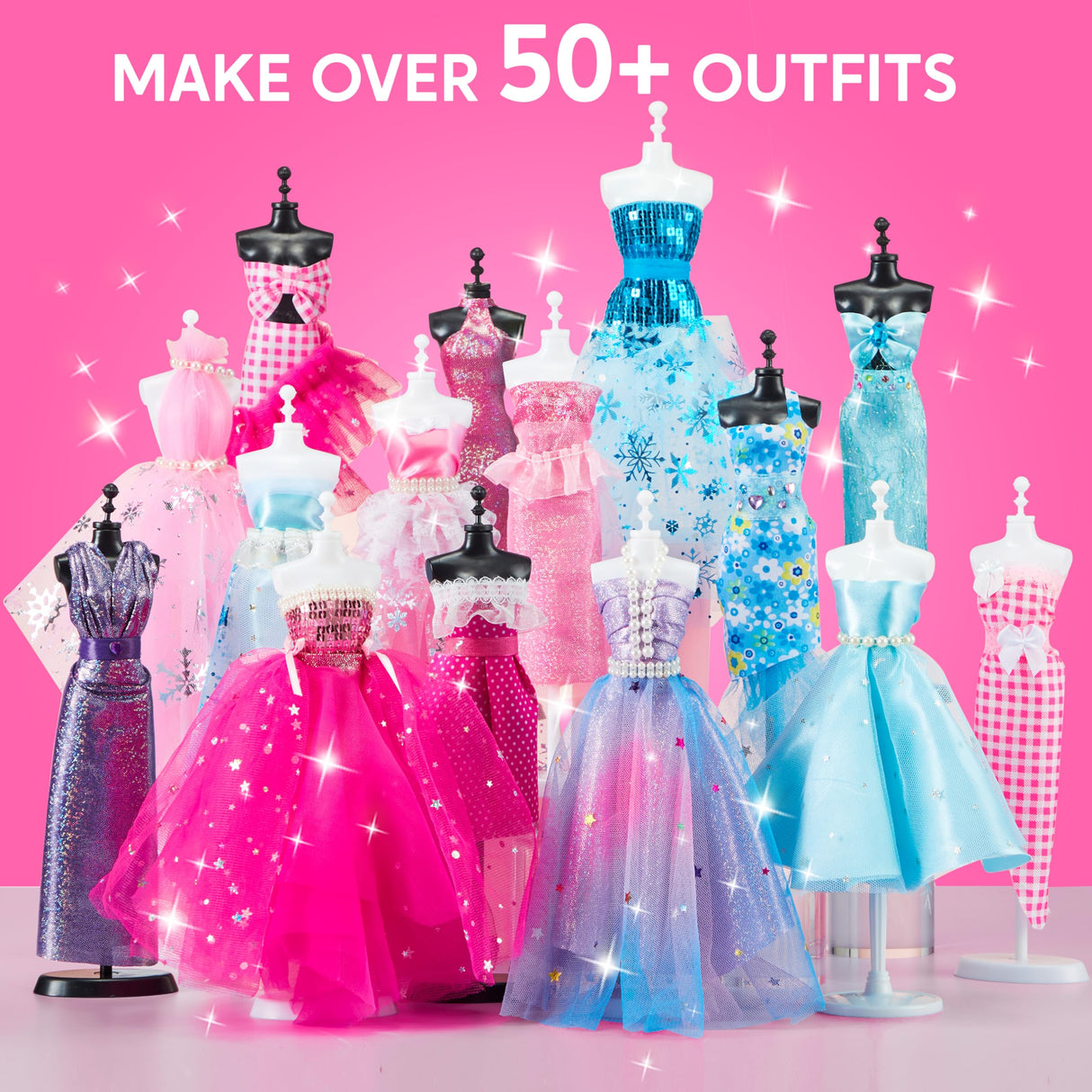 Klever Kits 400+PCS Fashion Design Crafts for Kids, Art and Crafts, DIY Sewing Kits with 3 Mannequins for Girls Aged 8-12, Birthday Presents, Toys fot Kids Klever Kits