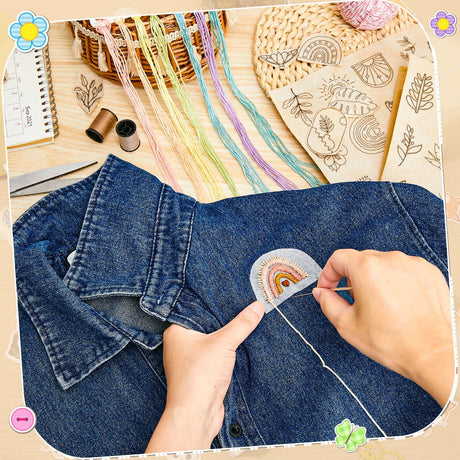 Lewtemi 50 Pcs Water Soluble Wash Away Embroidery Patterns Water Soluble Stabilizer for Embroidery Paper Stabilizers Christmas Craft for Hand Sewing Lover Lewtemi