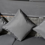 Outsunny 4 Piece Patio Furniture Set with Cushions, PE Rattan Daybed with Retractable Canopy, Outdoor Sectional Sofa Set with Adjustable Backrest, Height Adjustable Coffee Table, Light Gray Outsunny