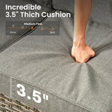 ovios 6 Piece Patio Sectional Furniture, Rattan Wicker Coversation Couch Set, Outdoor Sofa Set for Outside Porch Balcony Backyard Pool,Dark Grey ovios