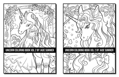 Unicorn Coloring Book: For Adults with Magical Unicorns, Beautiful Flowers, and Relaxing Fantasy Scenes (Volume 2) (Unicorn Coloring Books) WoodArtSupply