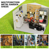 Outdoor Storage Shed, 8 x 6 FT Metal Storage Shed, Metal Garden Tool Shed with Roof, Door & Lock, Waterproof and Anti-UV, for Patio Garden Yard, Brown CuisinSmart