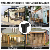Heavy Alloy Steel Pergola Slanted Roof Bracket Kit with 3-Way Brackets for 4"x 4" (Actual 3.6" X 3.6") Lumber， Roof Wall Mount Pergola Bracket Suitable for Pergolas,Porch- includes Screws JEXALINE