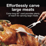 Proctor Silex Easy Slice Electric Knife for Carving Meats, Poultry, Bread, Crafting Foam and More, Lightweight with Contoured Grip, White Proctor Silex