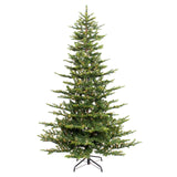 Puleo International 6.5 Foot Pre-Lit Aspen Fir Artificial Christmas Tree with 500 UL Listed Clear Lights, Green Puleo International