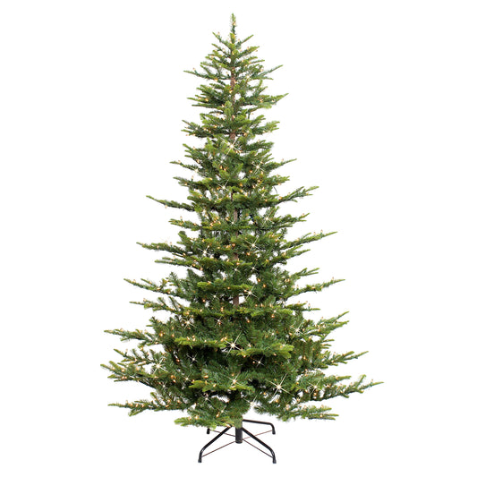 Puleo International 6.5 Foot Pre-Lit Aspen Fir Artificial Christmas Tree with 500 UL Listed Clear Lights, Green