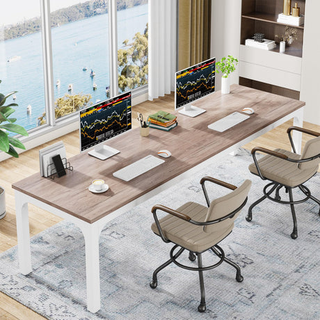 Tribesigns 78.7 Inches Extra Long Computer Desk 2 Person Desk, Double Long Desk, Workstaion for Home Office Tribesigns