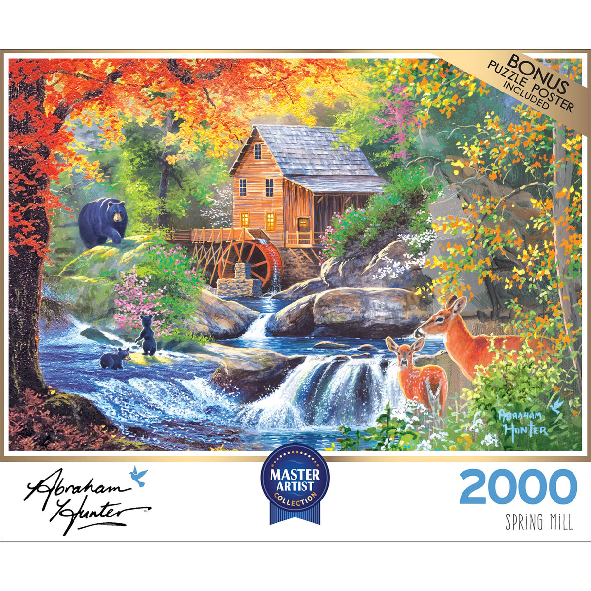 RoseArt - Abraham Hunter - Spring Mill - 2000 Piece Jigsaw Puzzle for Adults RoseArt