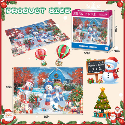 Bestbase 100 Piece Puzzles for Kids Ages 4-6 6-8 8-10, Christmas Snowman Holiday Jigsaw Puzzles, Kids Puzzles Wonderful Xmas Gifts, Christmas Puzzle Stocking Stuffers for Boys Girls