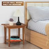 VICTORY RELAX Shower Stool Wood, 2-Tier Wooden Shower Bench for Inside Bathroom Sitting, Heavy Duty Chair with Storage Shelf, Acacia Wood Waterproof - Natural VICTORY RELAX