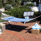 Sunnydaze Quilted Outdoor Hammock with Spreader Bars - Heavy-Duty 450-Pound Capacity Double Hammock for Outside - Catalina Beach Sunnydaze