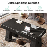 Tribesigns Bar Table, 63-Inch Bar Height Pub Table, Counter Height Table with Metal Footrest, Rectangular High Top Dining Counter Tables with Wood Base for Home Bar, Kitchen, Black Tribesigns