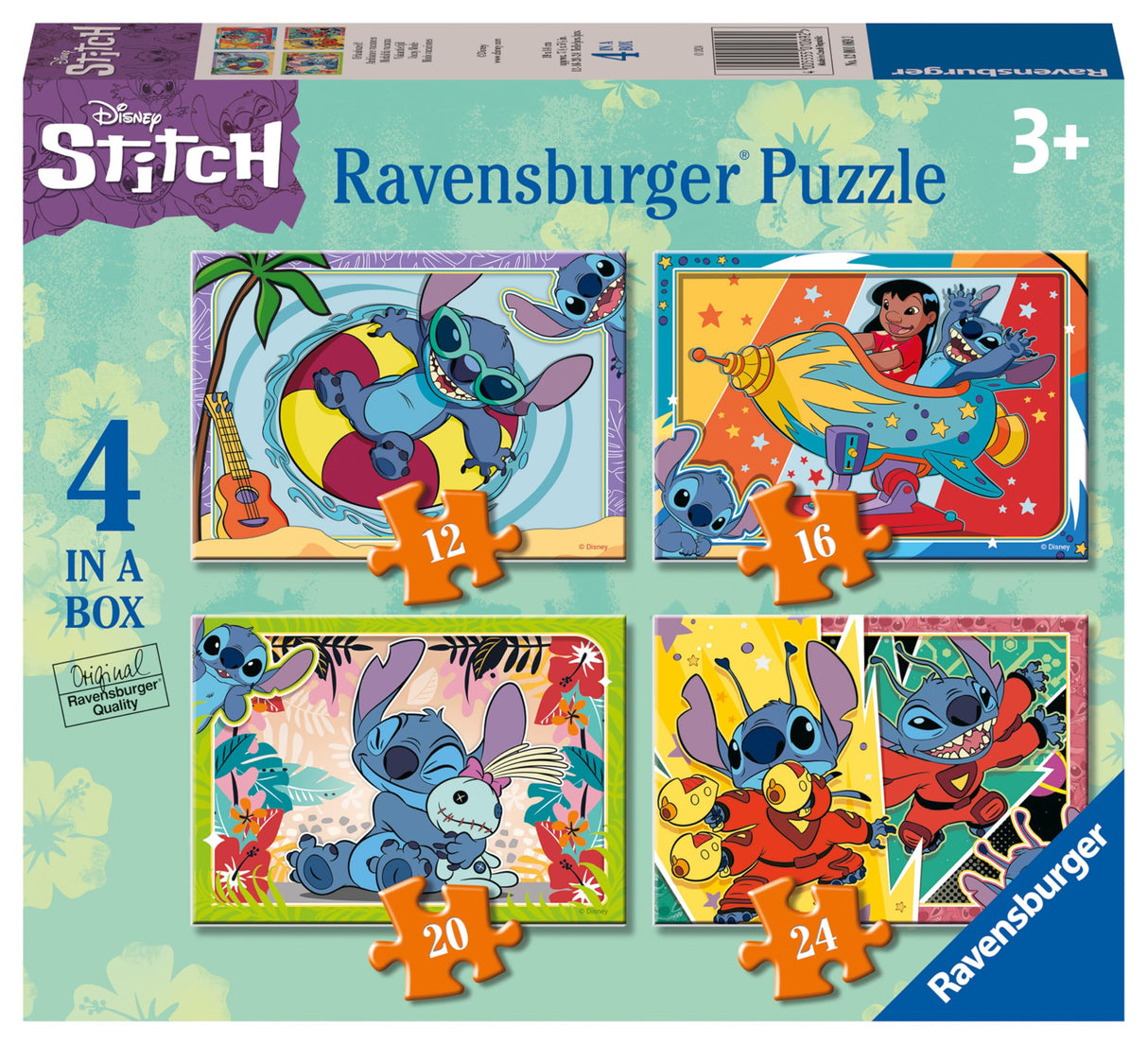 Ravensburger Disney Stitch Jigsaw Puzzles 4 in a Box (12, 16, 20, 24 Pieces) Ravensburger