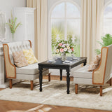 Andeworld Loveseat Settee Bench with Natural Rattan Arms,Upholstered Modern High-Back Mini Sofa Couch,Banquette Dining Bench Love Seat for Living Dining Room Bedroom Office Small Space Entryway,Beige Andeworld