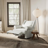 RoyalCraft Swivel Recliner Chair with Extra Large Footrest, Comfy Upholstered Glider Rocking Chair for Living Room, Bedroom and Office, Off White RoyalCraft