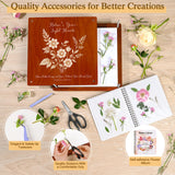 Joy&Grace Large Flower Press Kit for Adults & Kids with Designed Cover and DIY Album, 10.9" x 10.9" 10 Layers Plant Press and Plant Drying Toolkit, Flower Preservation Kit (Color Box, Mahogany Color) Joy&Grace