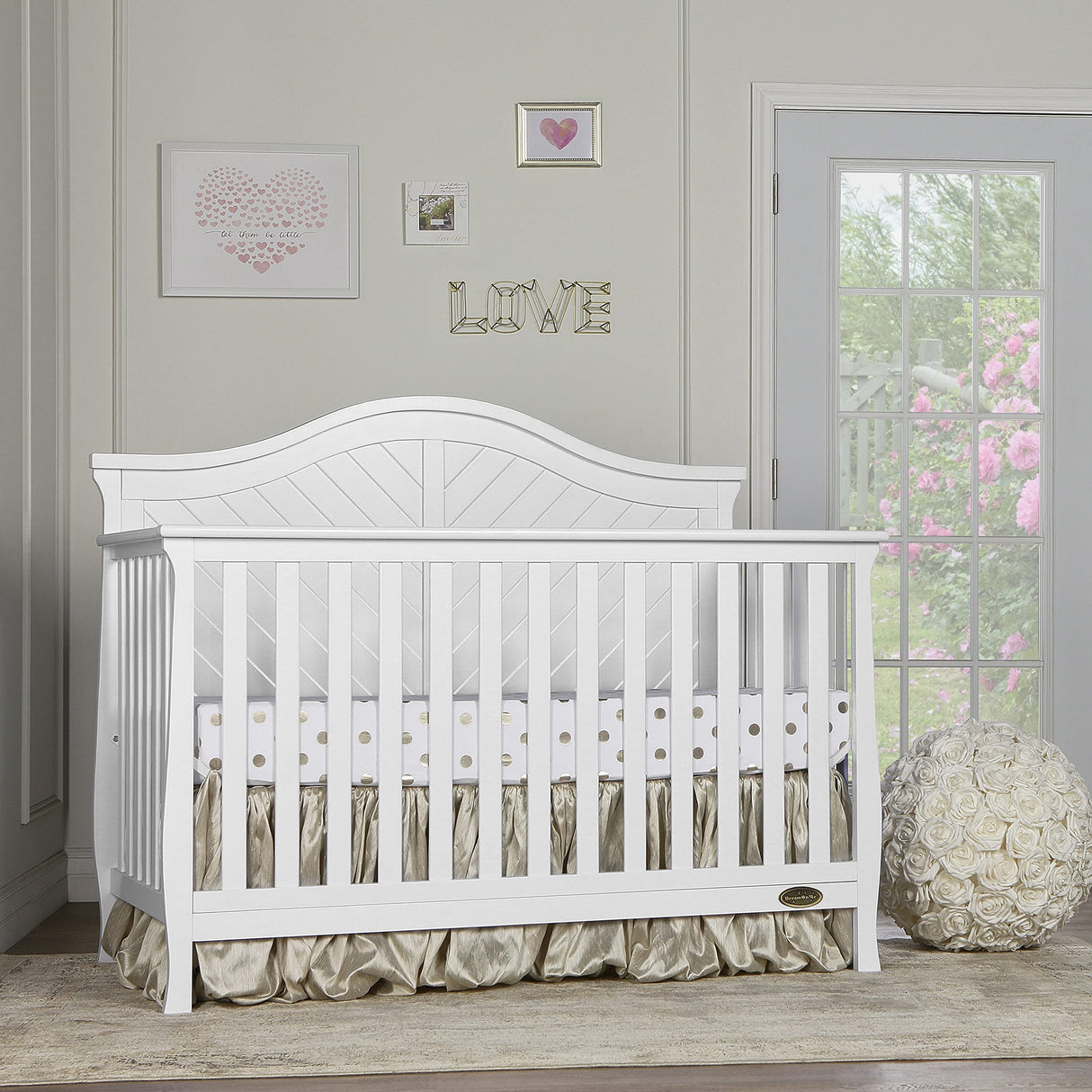 Dream On Me Kaylin 5-in-1 Convertible Crib in White, Greenguard Gold Certified 56x31x47 Inch (Pack of 1) Dream On Me