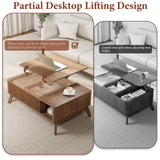 Lift Top Coffee Table with Storage Hidden Compartment, 40" Mid - Century Modern Wooden Living Room Center Table, Adjustable Height Desk for Laptop, Multifunctional Sofa Side Table，Walnut Royal Windsor