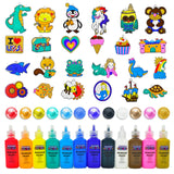 Create Your Own Suncatchers for Window Hanging – 24-Pack Window Glitter Art Suncatcher Kit with 12 Colors – Arts and Crafts for Kids KOKO AROMA