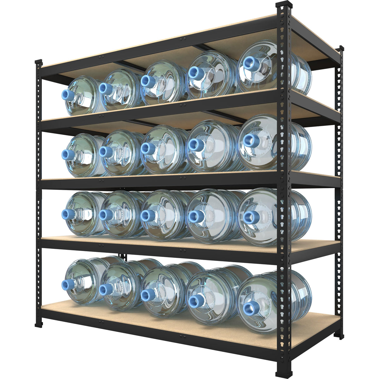 Prilinex Heavy Duty Storage Shelves 48" W x 18" D x 72" H - 5-Tier Adjustable Metal Garage Shelving Unit, Standing Utility Shelf Racks for Pantry Warehouse Kitchen, Black Prilinex