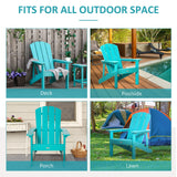Outsunny Adirondack Chair, HDPE Fire Pit Chair, Weather Resistant Outdoor Chair for Patio, Garden, Backyard, Lawn, Turquoise Outsunny
